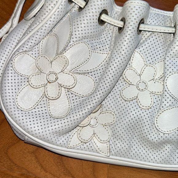Isabella Fiore Perforated Leather Bag with 3D Flowers - Picture 2 of 11